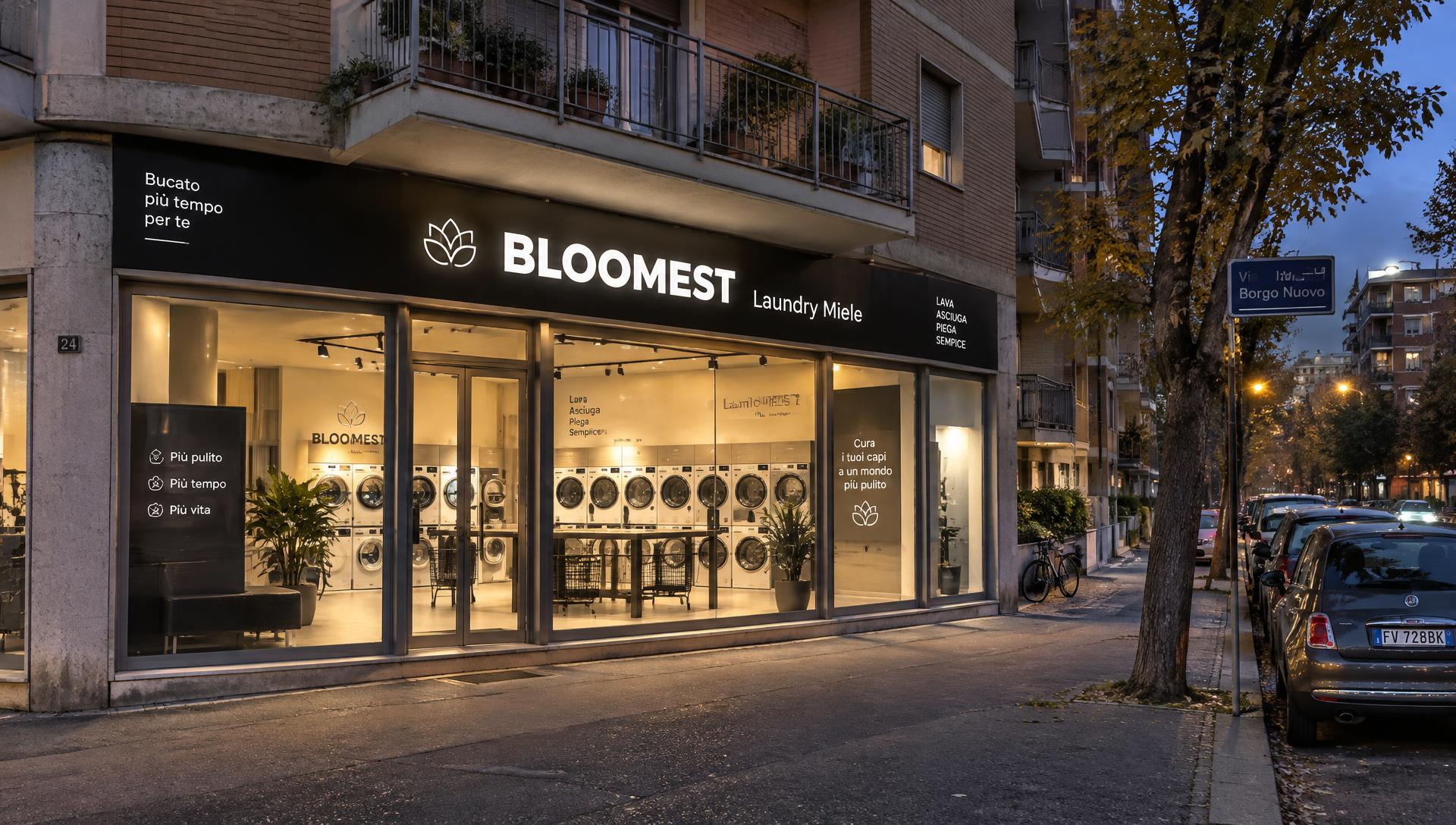 Simulazione di una lavanderia Bloomest in Via Licata 128, Verona